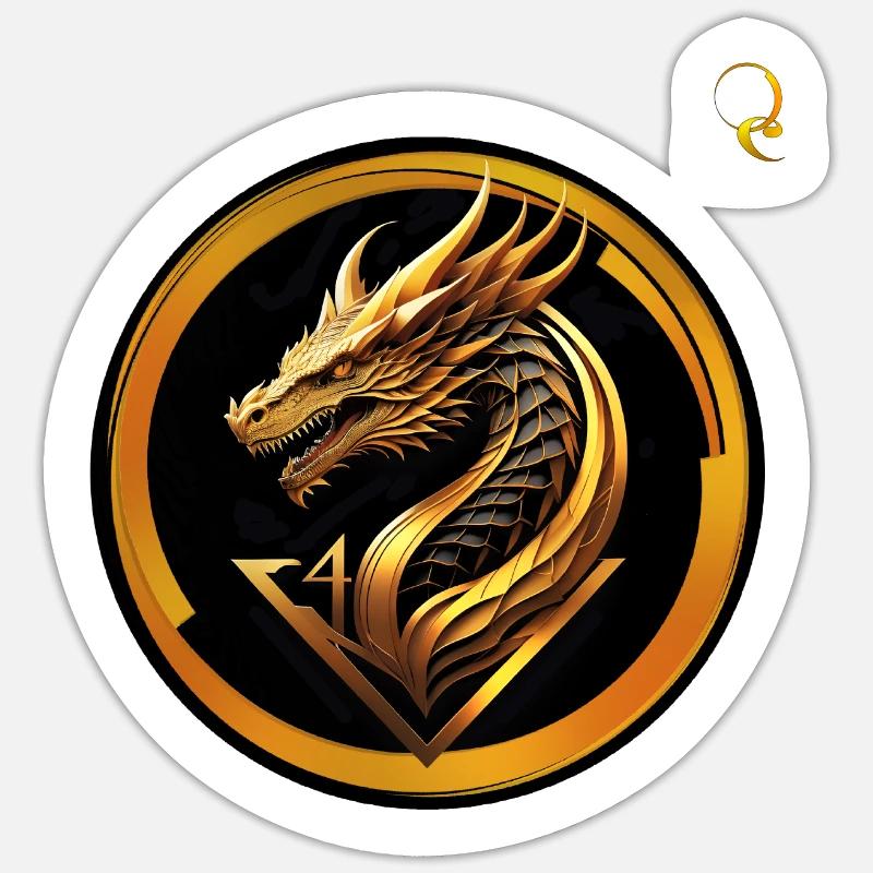 DER VIERTE DRACHE - Sticker Größe S (10 x 10 cm) - Mattweiß
