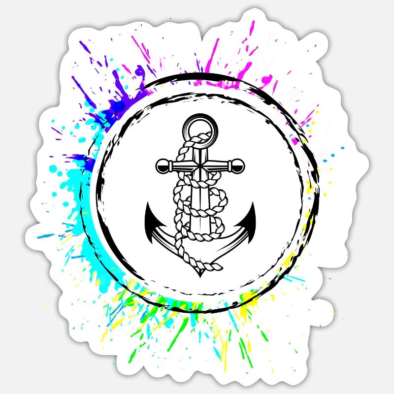Symbole de silhouette d’ancre - Sticker taille S (10 x 10 cm) - blanc mat