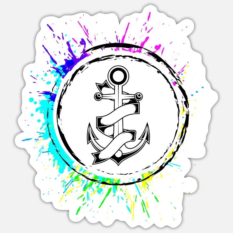 Tatouage d’ancre - Sticker taille S (10 x 10 cm) - blanc mat