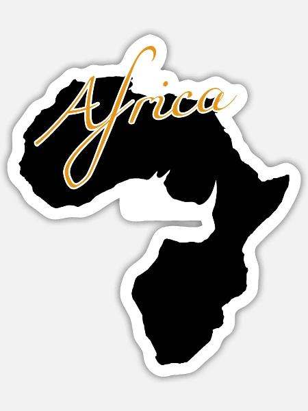 Africa Afrika - Sticker Größe S (10 x 10 cm) - Mattweiß