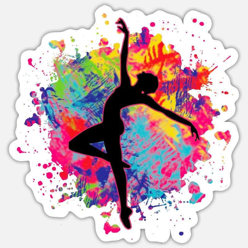Danser - Sticker taille S (10 x 10 cm) - blanc mat