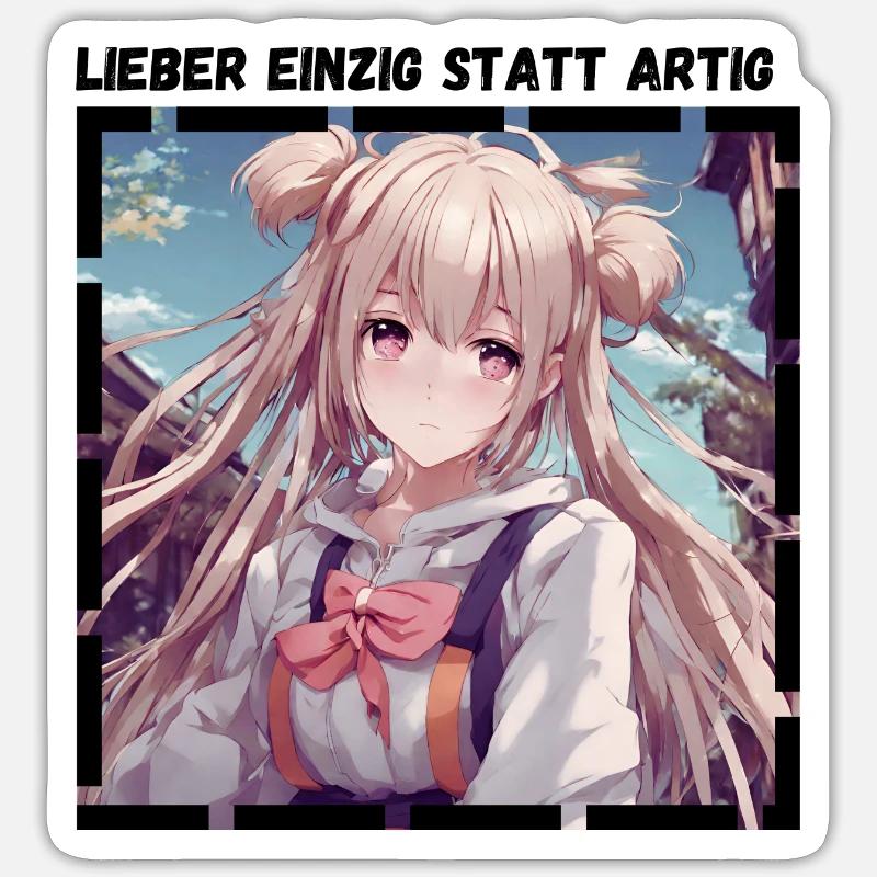 Lieber Einzig statt Artig - Sticker Größe S (10 x 10 cm) - Mattweiß