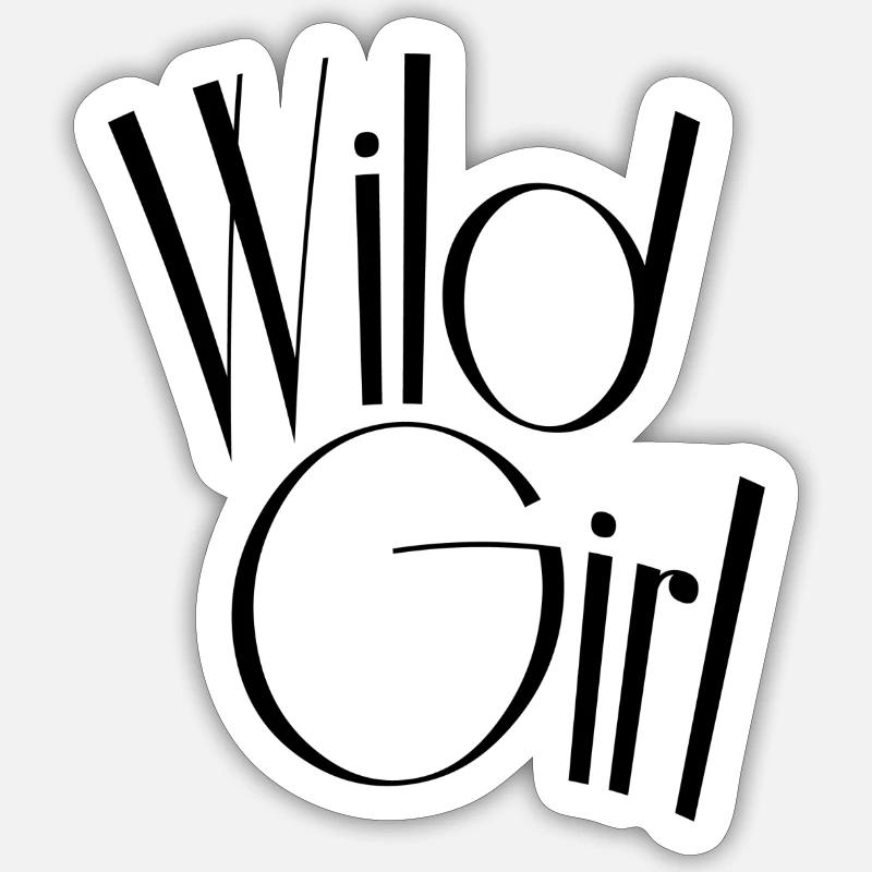 Fille sauvage - Sticker taille S (10 x 10 cm) - blanc mat