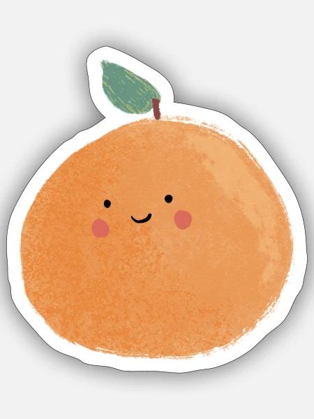 Süsse Orange - Sticker Größe S (10 x 10 cm) - Mattweiß