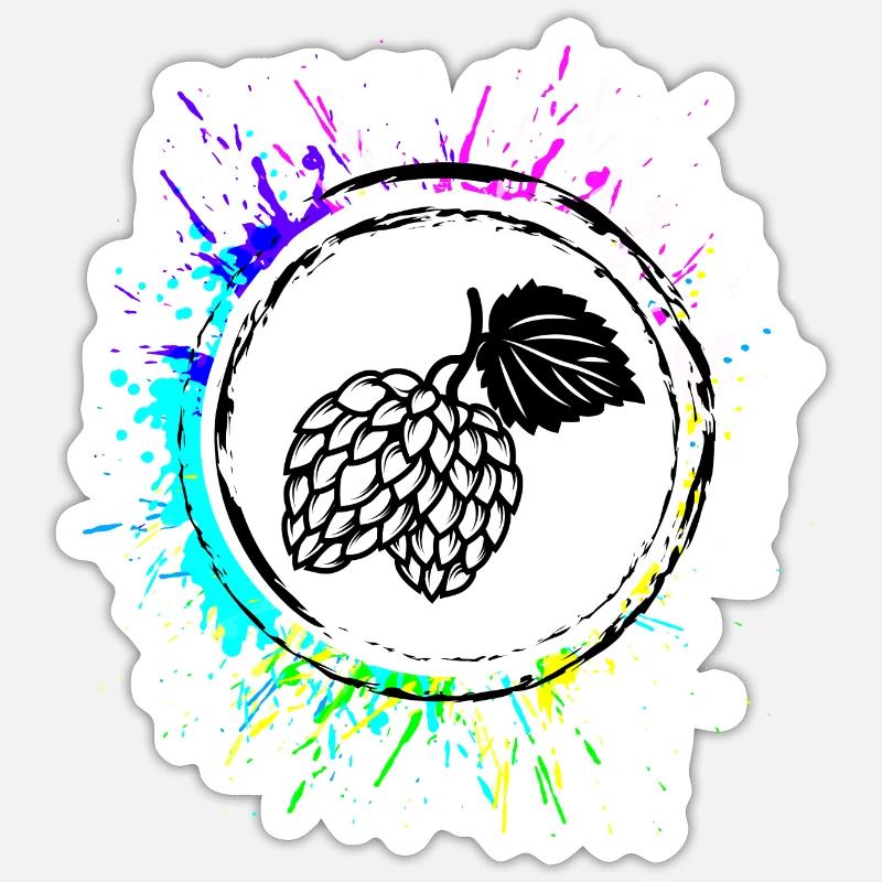 Beer Hops Tapping Brewery Sticker size S (10 x 10 cm)