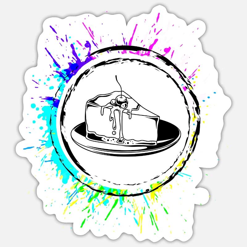 Baking Cheesecake - Sticker size S (10 x 10 cm) - white matte