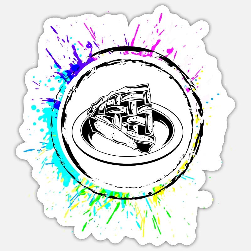 Apfelkuchen Backen Sticker Größe S (10 x 10 cm)