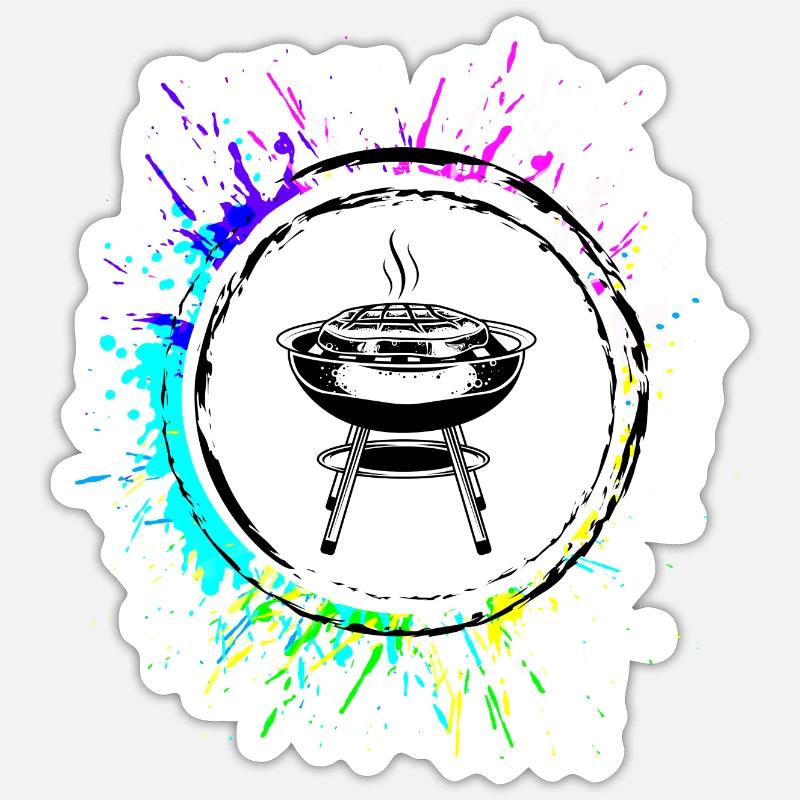 Grill Icon - Sticker size S (10 x 10 cm) - white matte