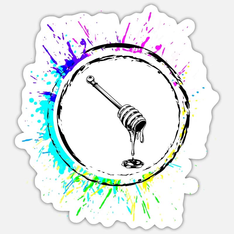 Stick chisel icon beekeeper Sticker size S (10 x 10 cm)