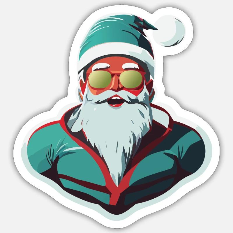 Weihnachtsmann - Sticker Größe S (10 x 10 cm) - Mattweiß