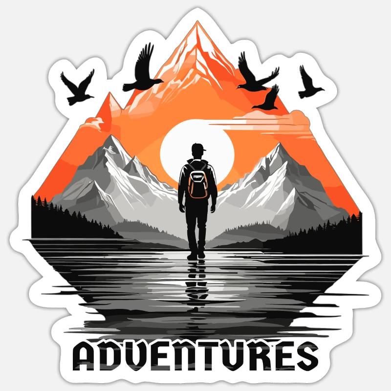Abenteuer Reise - Sticker Größe S (10 x 10 cm) - Mattweiß