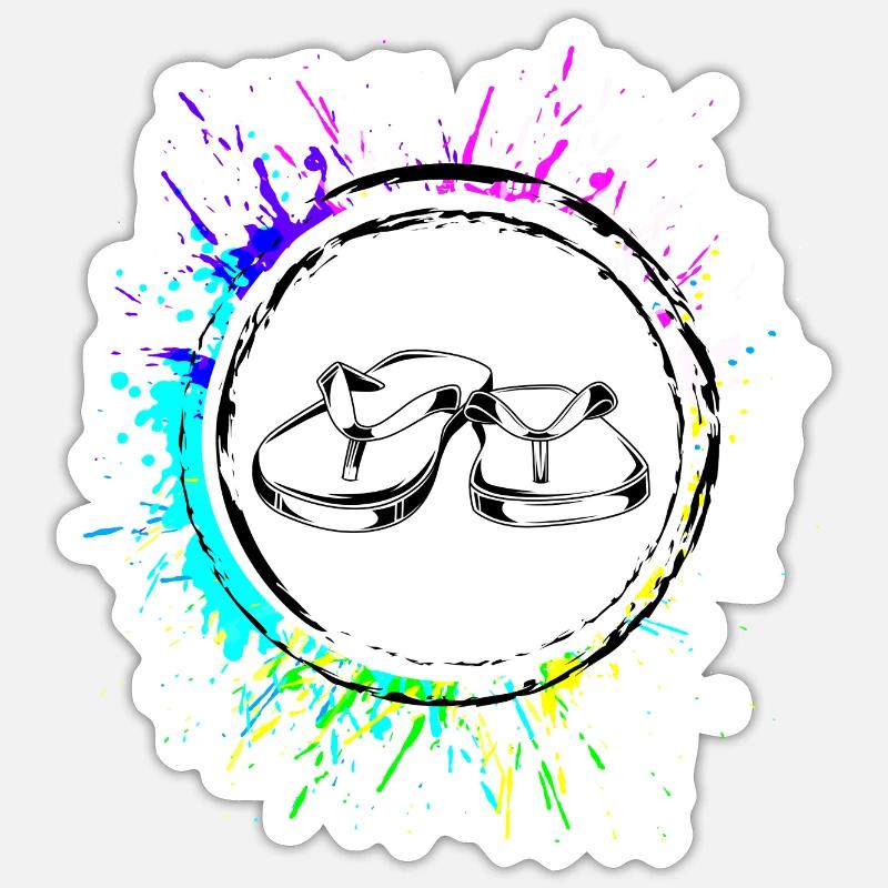 Flip-flops icon - Sticker size S (10 x 10 cm) - white matte