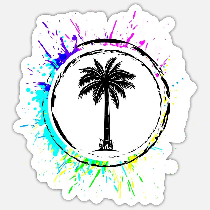 Symbole de palmier - Sticker taille S (10 x 10 cm) - blanc mat