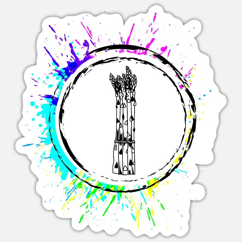 Icône d’asperge - Sticker taille S (10 x 10 cm) - blanc mat