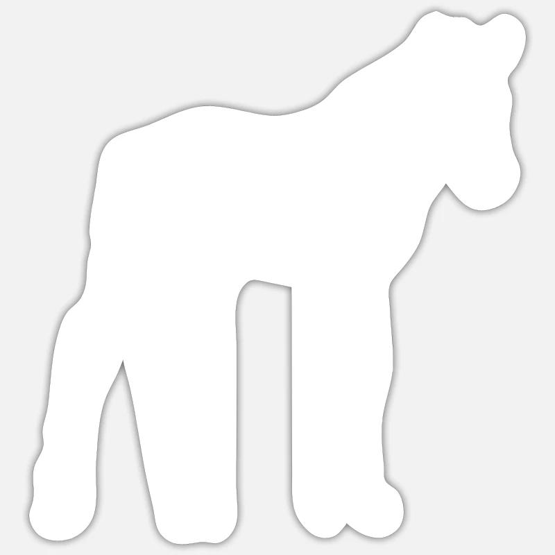 cheval - Sticker taille S (10 x 10 cm) - blanc mat