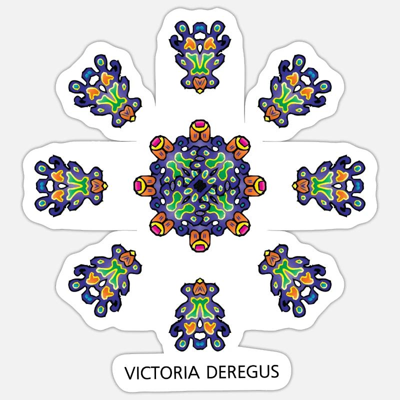 Flocon de neige de Noël par Victoria Deregus 02 - Sticker taille S (10 x 10 cm) - blanc mat