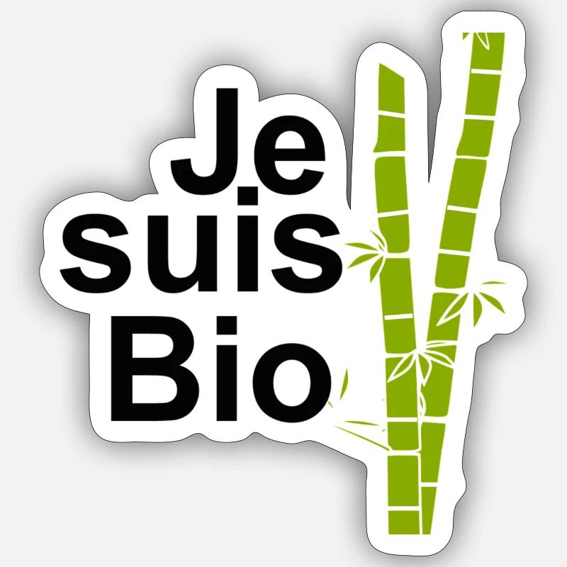 Je suis bio - Sticker taille S (10 x 10 cm) - blanc mat