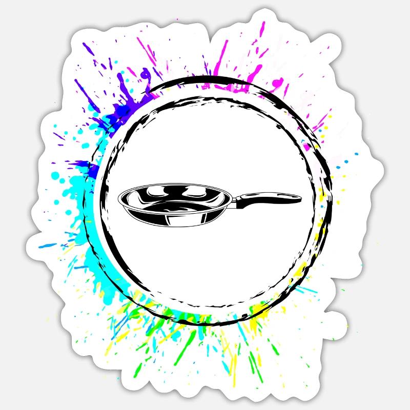 Casserole Logo Coloré Cuisson Sticker taille S (10 x 10 cm)