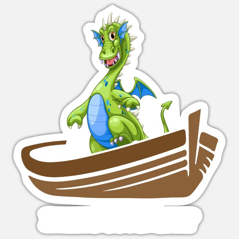 drachenbootrennen chinesisches drachenboot - Sticker Größe S (10 x 10 cm) - Mattweiß