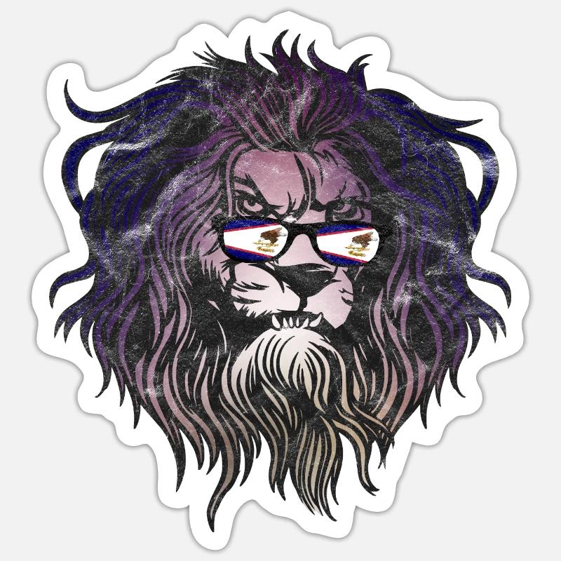 Samoa américaines - Sticker taille S (10 x 10 cm) - blanc mat