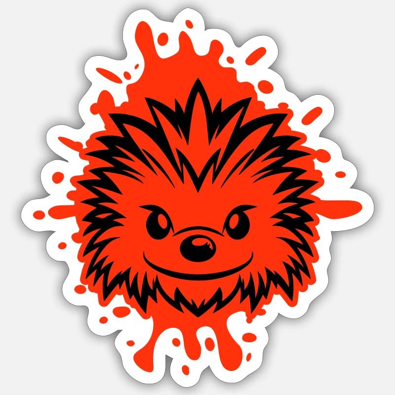 Igel Comic - Sticker Größe S (10 x 10 cm) - Mattweiß