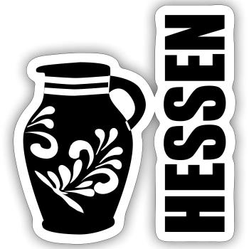 Hessen Bembel #Frankfurt am Meer #EiGude - Sticker Größe S (10 x 10 cm) - Mattweiß - Vorne