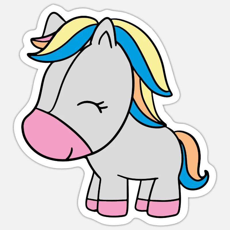 kleines Einhorn Sticker Größe S (10 x 10 cm)