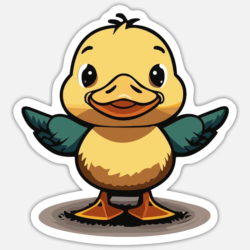 Canard sucré - Sticker taille S (10 x 10 cm) - blanc mat