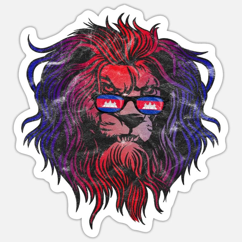 Cambodge - Sticker taille S (10 x 10 cm) - blanc mat