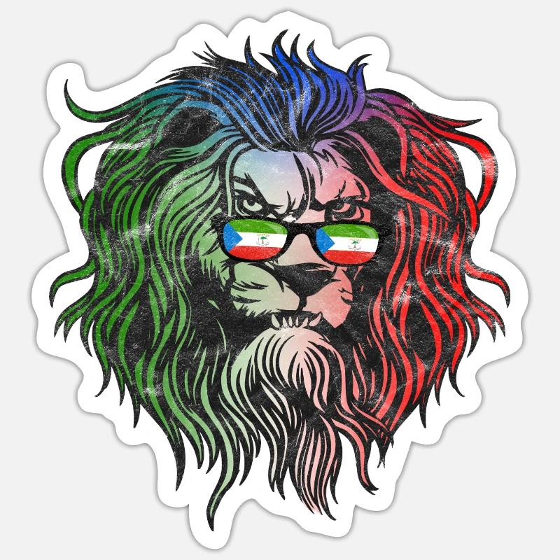 Guinée équatoriale - Sticker taille S (10 x 10 cm) - blanc mat