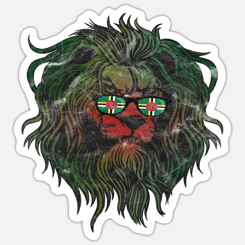 Dominica - Sticker Größe S (10 x 10 cm) - Mattweiß