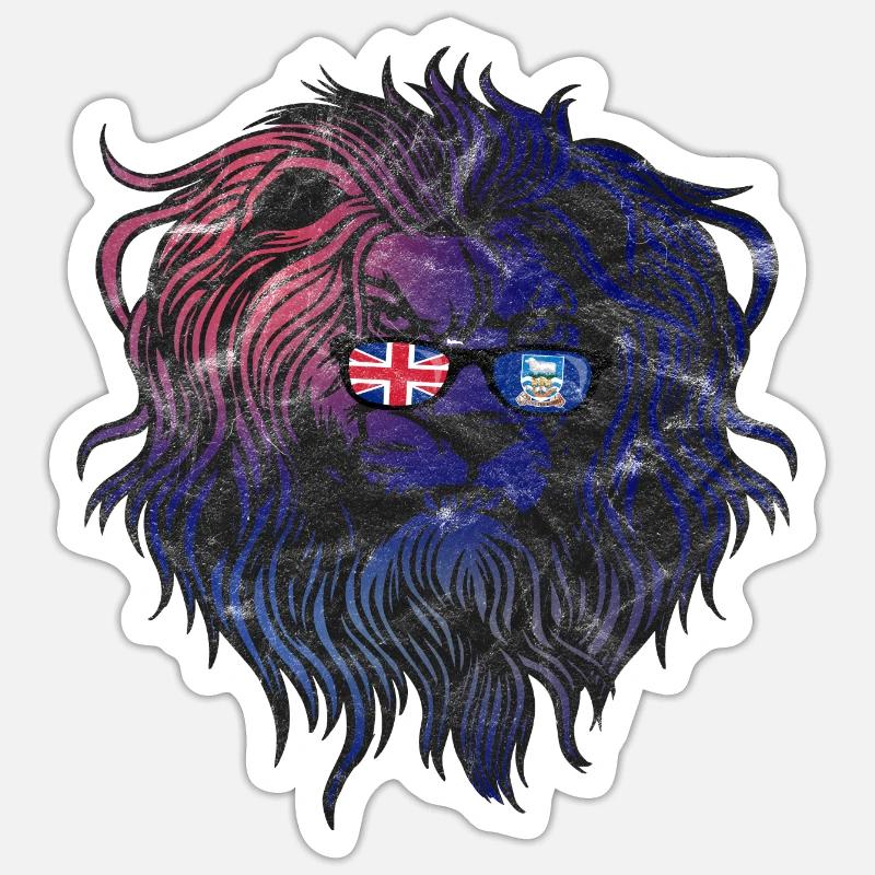 Falkland (Îles) - Sticker taille S (10 x 10 cm) - blanc mat