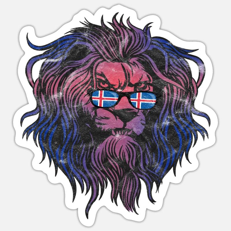 Islande - Sticker taille S (10 x 10 cm) - blanc mat