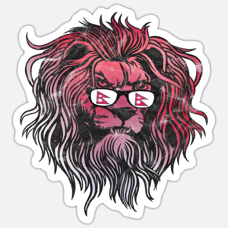 Népal - Sticker taille S (10 x 10 cm) - blanc mat