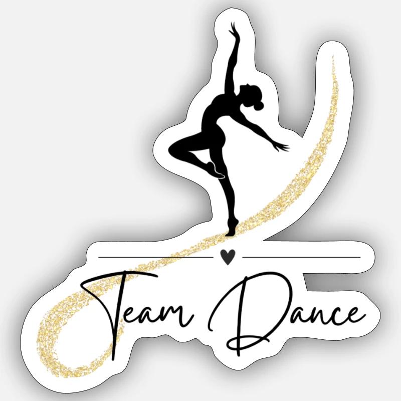 Danse d’équipe. Danse d’équipe. Passion. Cadeau - Sticker taille S (10 x 10 cm) - blanc mat