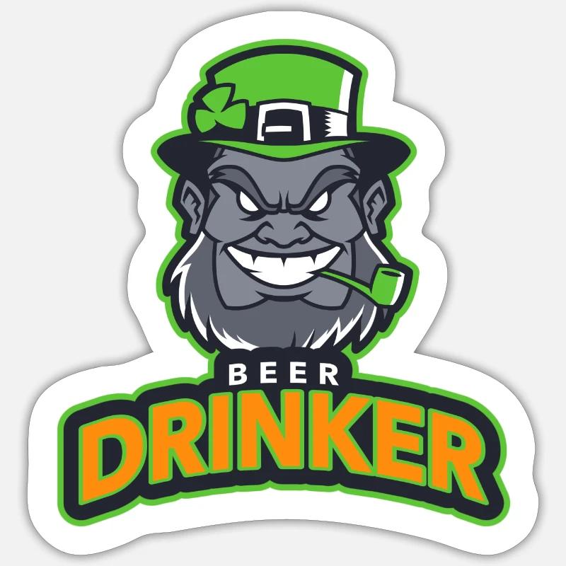 Beer Drinker Sticker size S (10 x 10 cm)