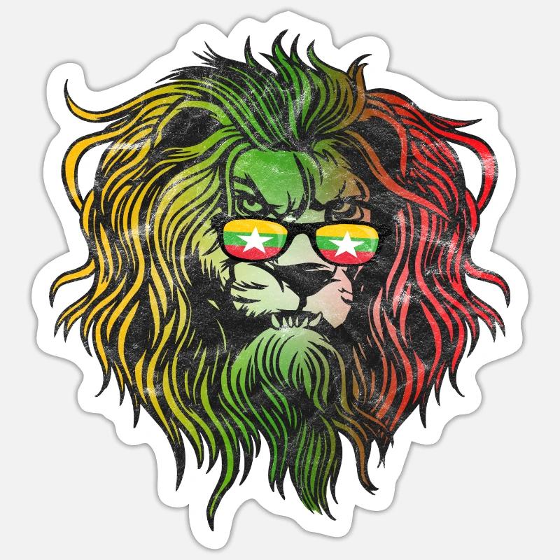Myanmar - Sticker taille S (10 x 10 cm) - blanc mat