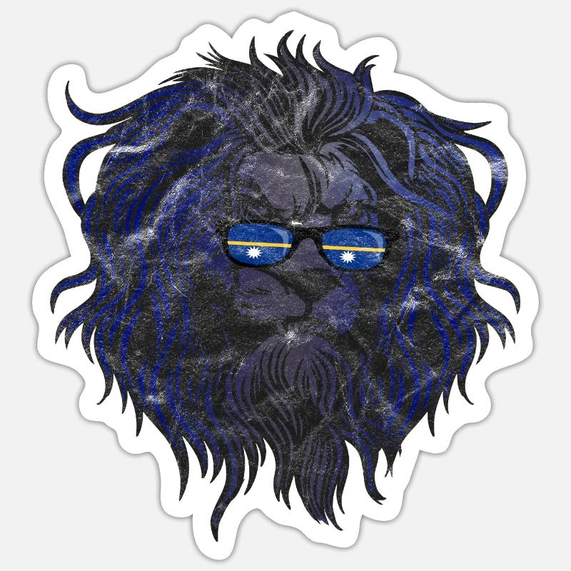 Nauru - Sticker taille S (10 x 10 cm) - blanc mat