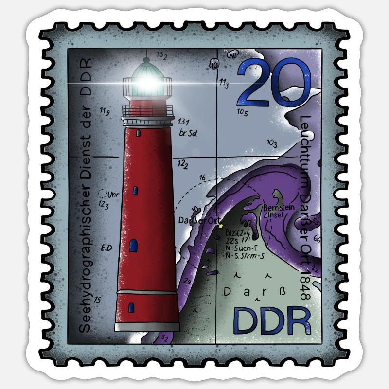 Lighthouse Stamp - Sticker size S (10 x 10 cm) - white matte