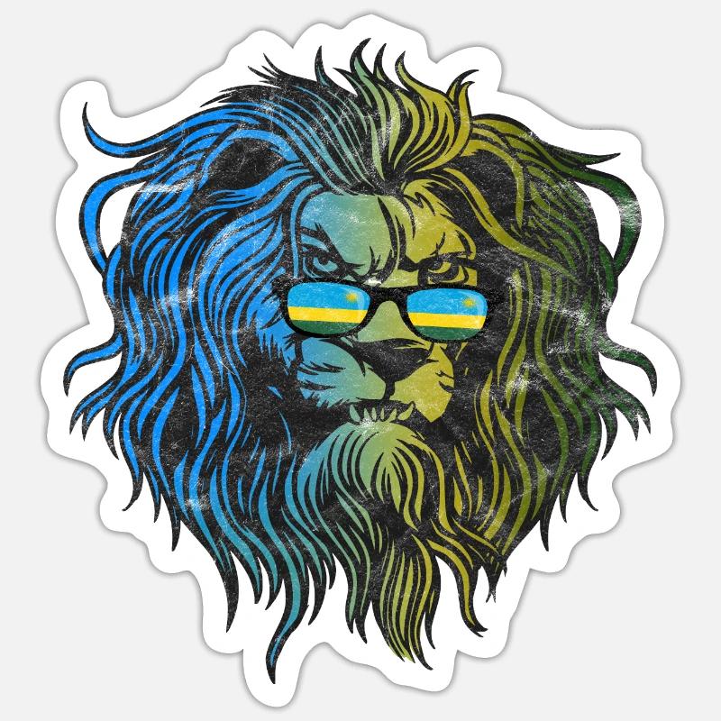 Ruanda - Sticker Größe S (10 x 10 cm) - Mattweiß