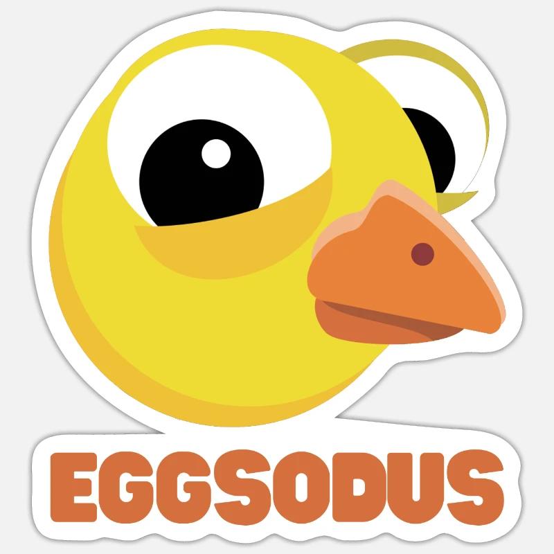 Funny chick pun EGGSODUS - Sticker size S (10 x 10 cm) - white matte