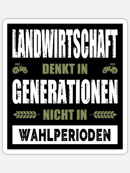 Bauernprotest Aufkleber - Sticker Größe S (10 x 10 cm) - Mattweiß