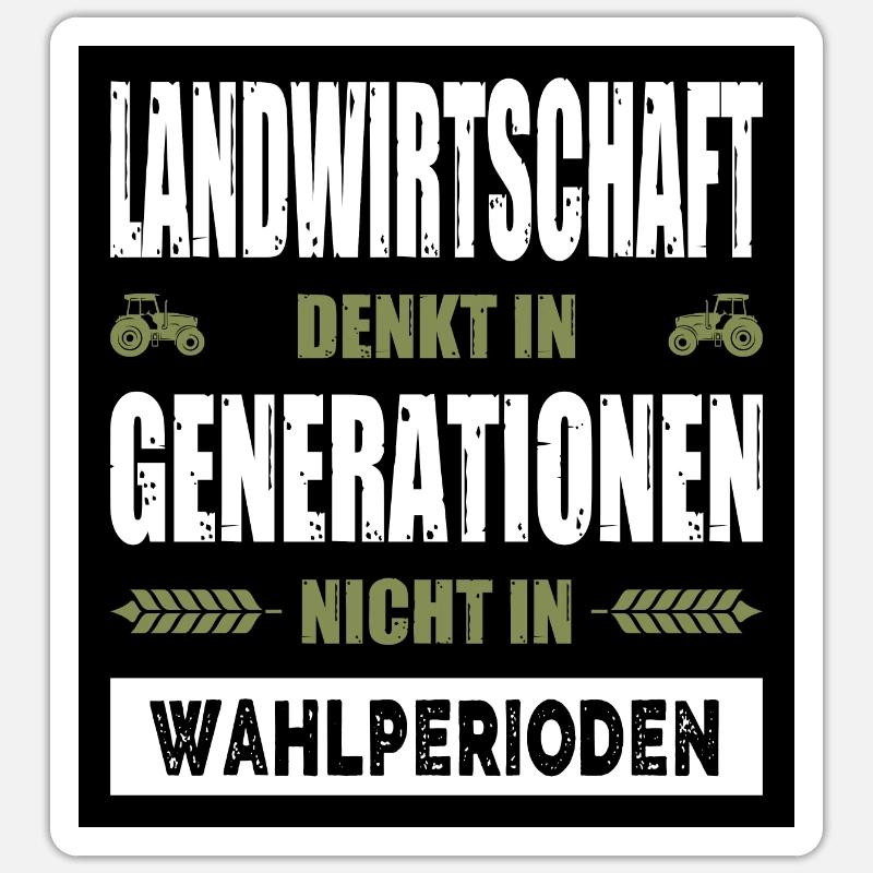 Bauernprotest Aufkleber - Sticker Größe S (10 x 10 cm) - Mattweiß