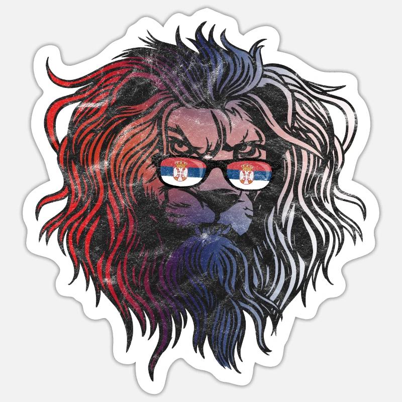 Serbie - Sticker taille S (10 x 10 cm) - blanc mat