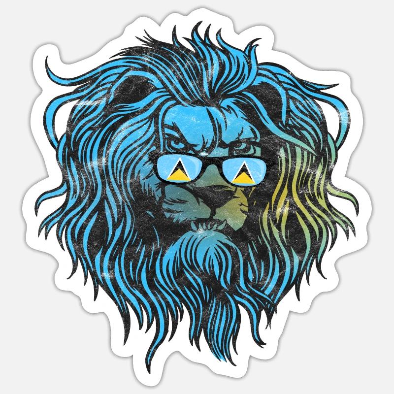 St. Lucia - Sticker Größe S (10 x 10 cm) - Mattweiß