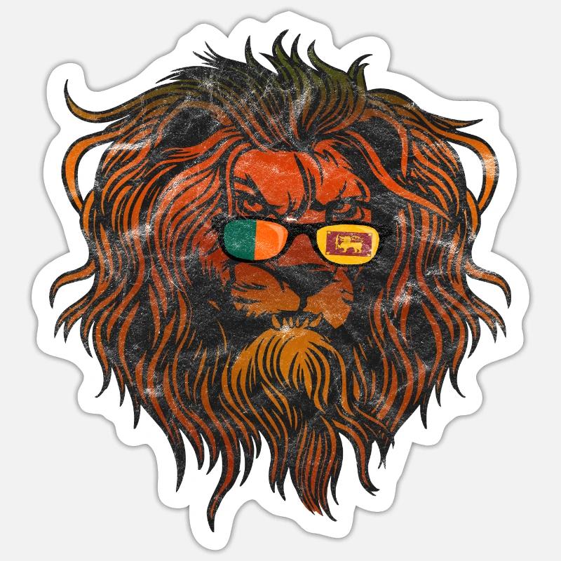 Sri Lanka - Sticker taille S (10 x 10 cm) - blanc mat
