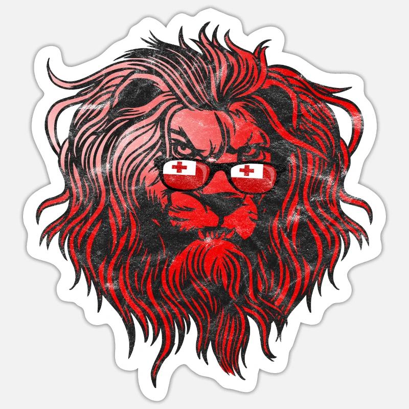 Tonga - Sticker Größe S (10 x 10 cm) - Mattweiß