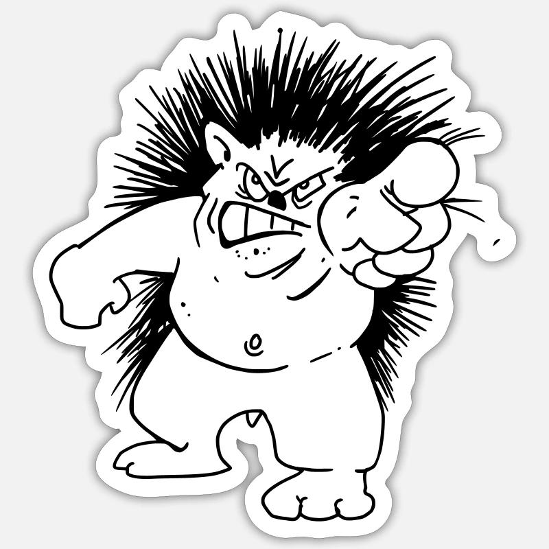 Wut Igel Sticker Größe S (10 x 10 cm)