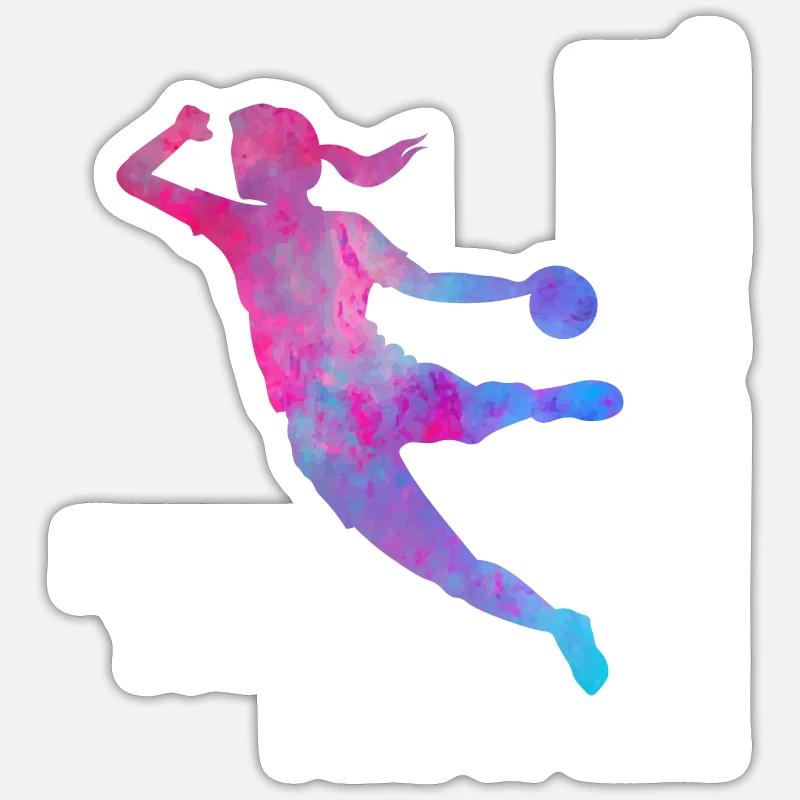 Frauen und Mädchen Handball Geschenkidee - Sticker Größe S (10 x 10 cm) - Mattweiß
