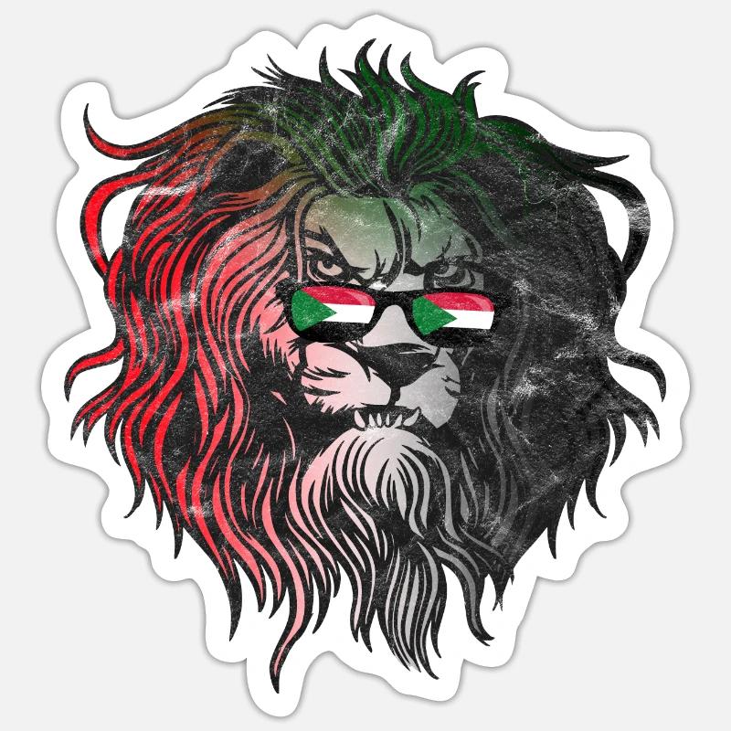 Sudan - Sticker Größe S (10 x 10 cm) - Mattweiß